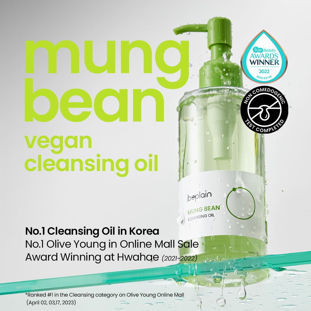 beplain Mung Bean Pore Care Trio - Cleansing Oil & Cleansing Foam &Clay Mask | Korean Skin Care |