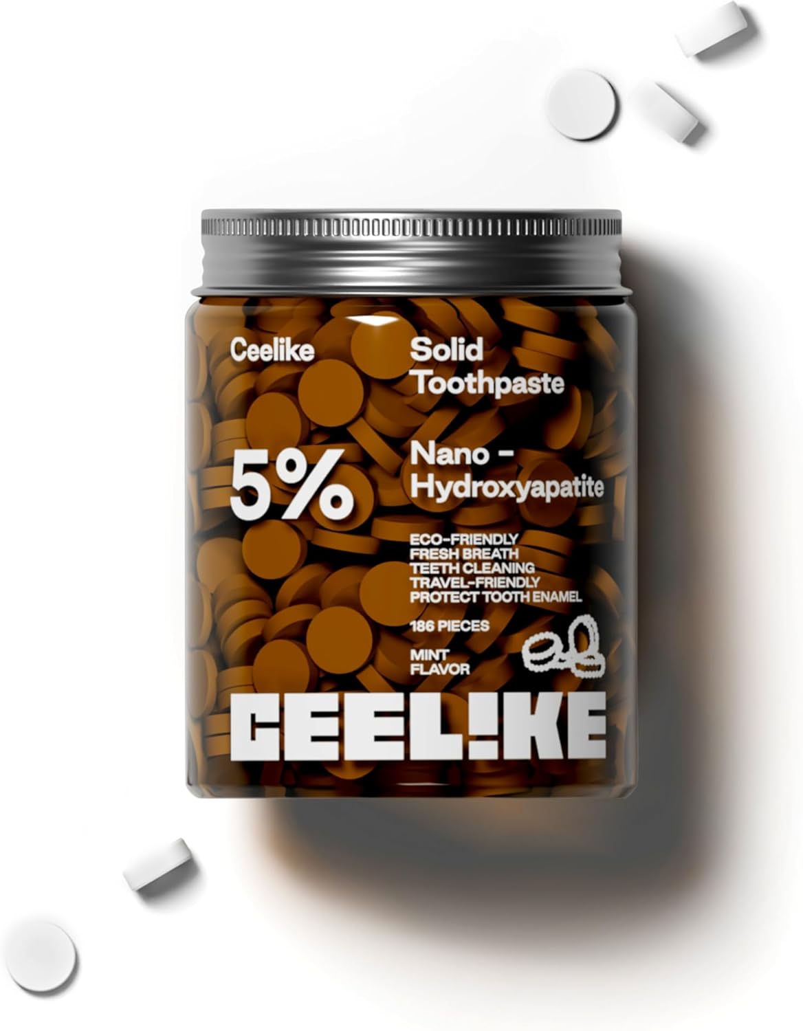 CEELIKE Hydroxyapatite Toothpaste Tablets (Travel Friendly)