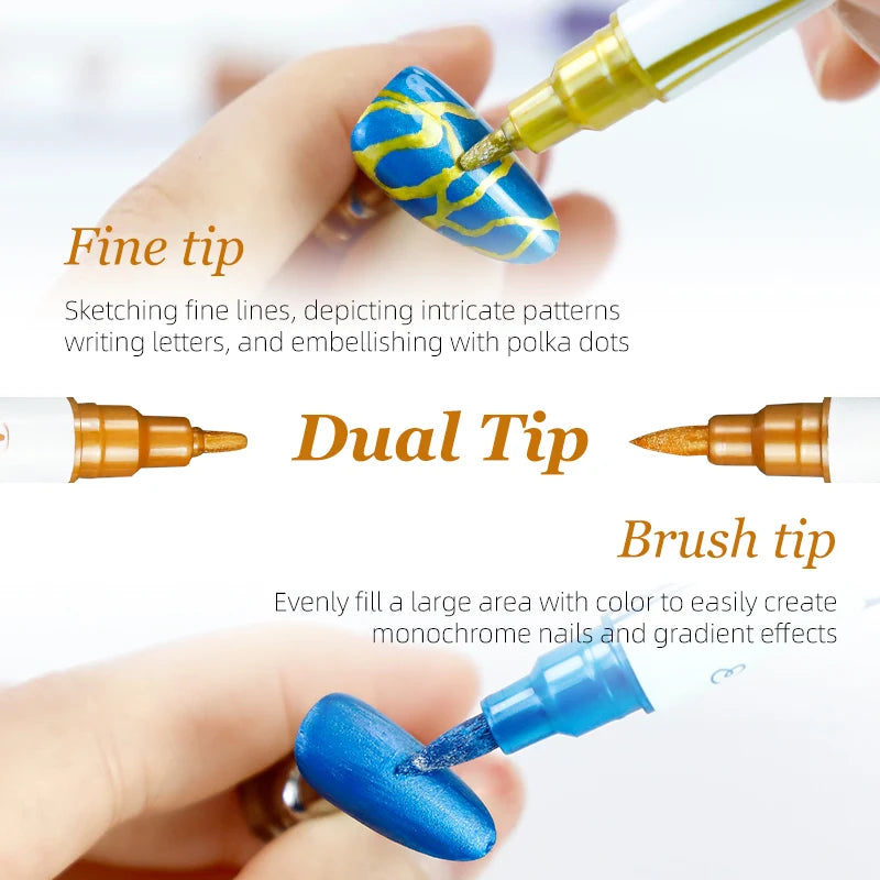 12 Colors 3D Nail Art Pens