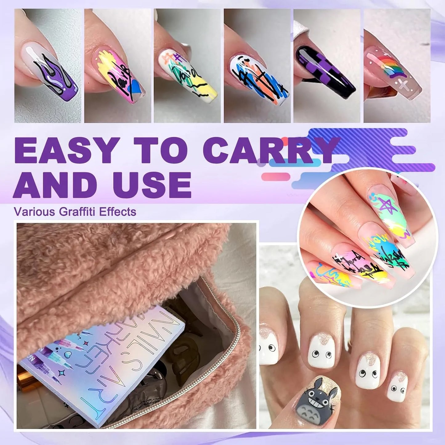 12 Colors 3D Nail Art Pens