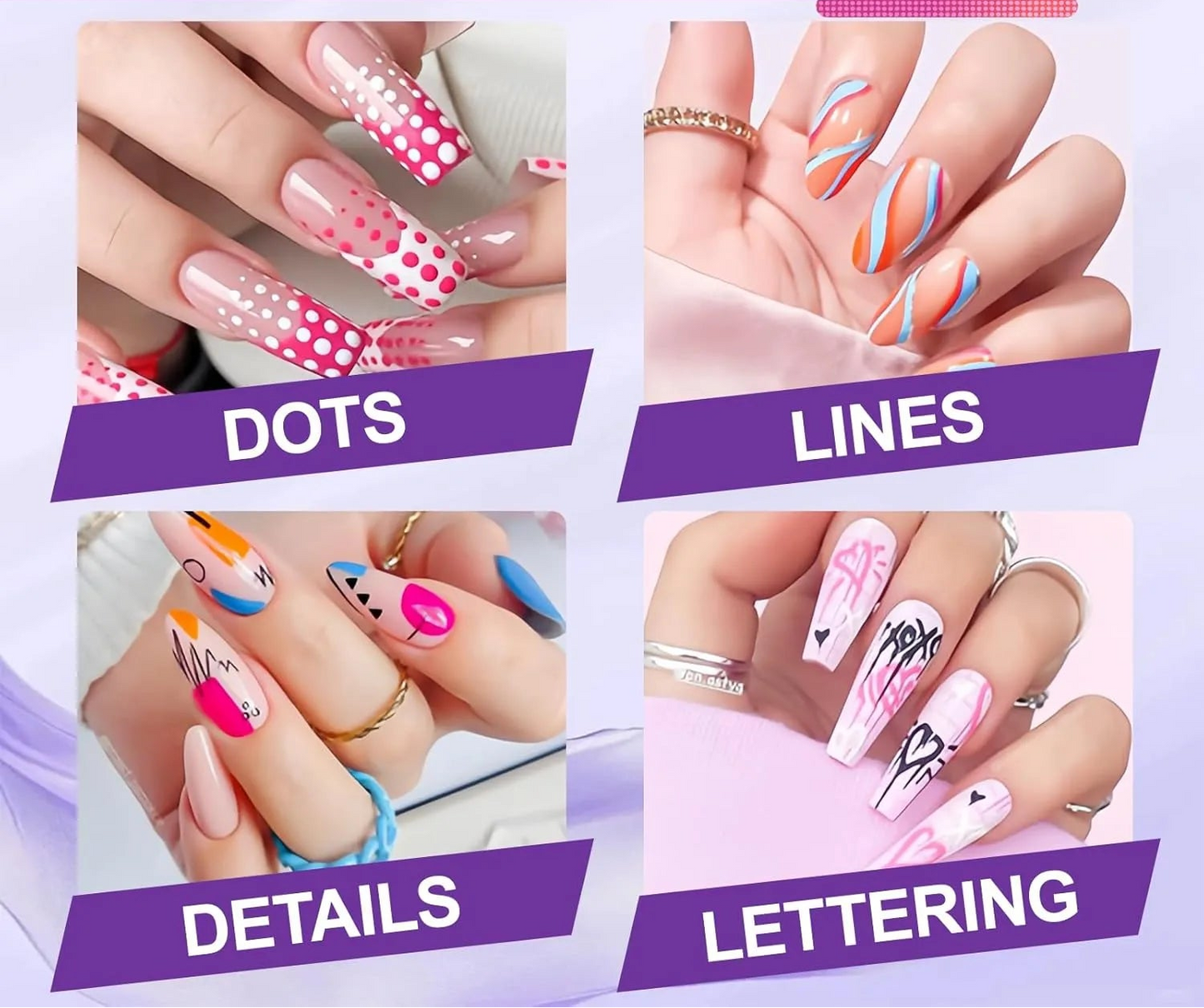 12 Colors 3D Nail Art Pens
