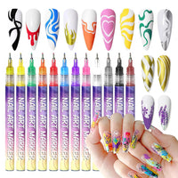 12 Colors 3D Nail Art Pens