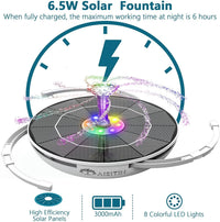 Solar Fountain for Bird Bath