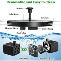 Solar Fountain for Bird Bath